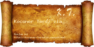 Kocsner Terézia névjegykártya