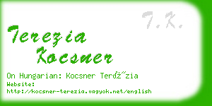 terezia kocsner business card